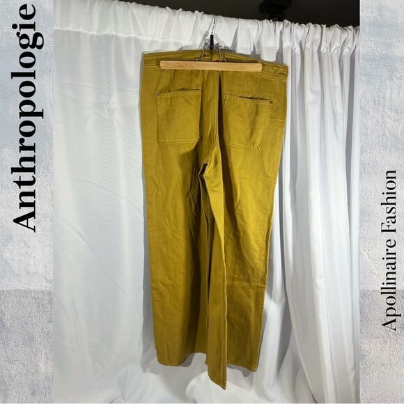 PILCRO COLUMN PANTS HIGH RISE IN DENIM YELLOW SIZE 31 NEW - Picture 7 of 8